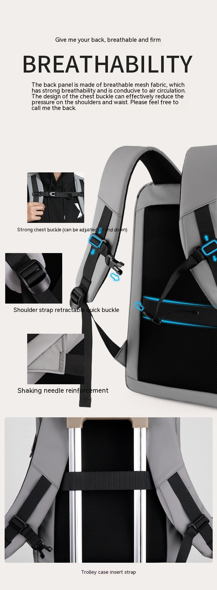 Men’s Laptop Backpack – Waterproof Hard Case, E-Sports, Student, Work Computer Bag