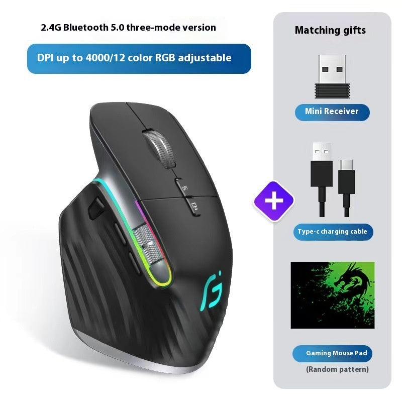 Rechargeable Wireless Bluetooth Mouse – Silent Click, Ergonomic Design for Gaming & Office Use