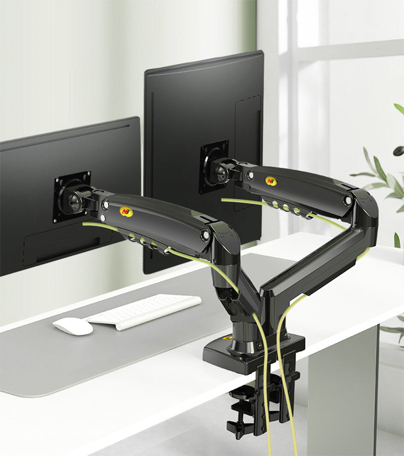 Adjustable Dual Monitor Stand – Swivel, Lift, Telescopic Base for PC & Office Desks