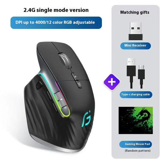 Rechargeable Wireless Bluetooth Mouse – Silent Click, Ergonomic Design for Gaming & Office Use